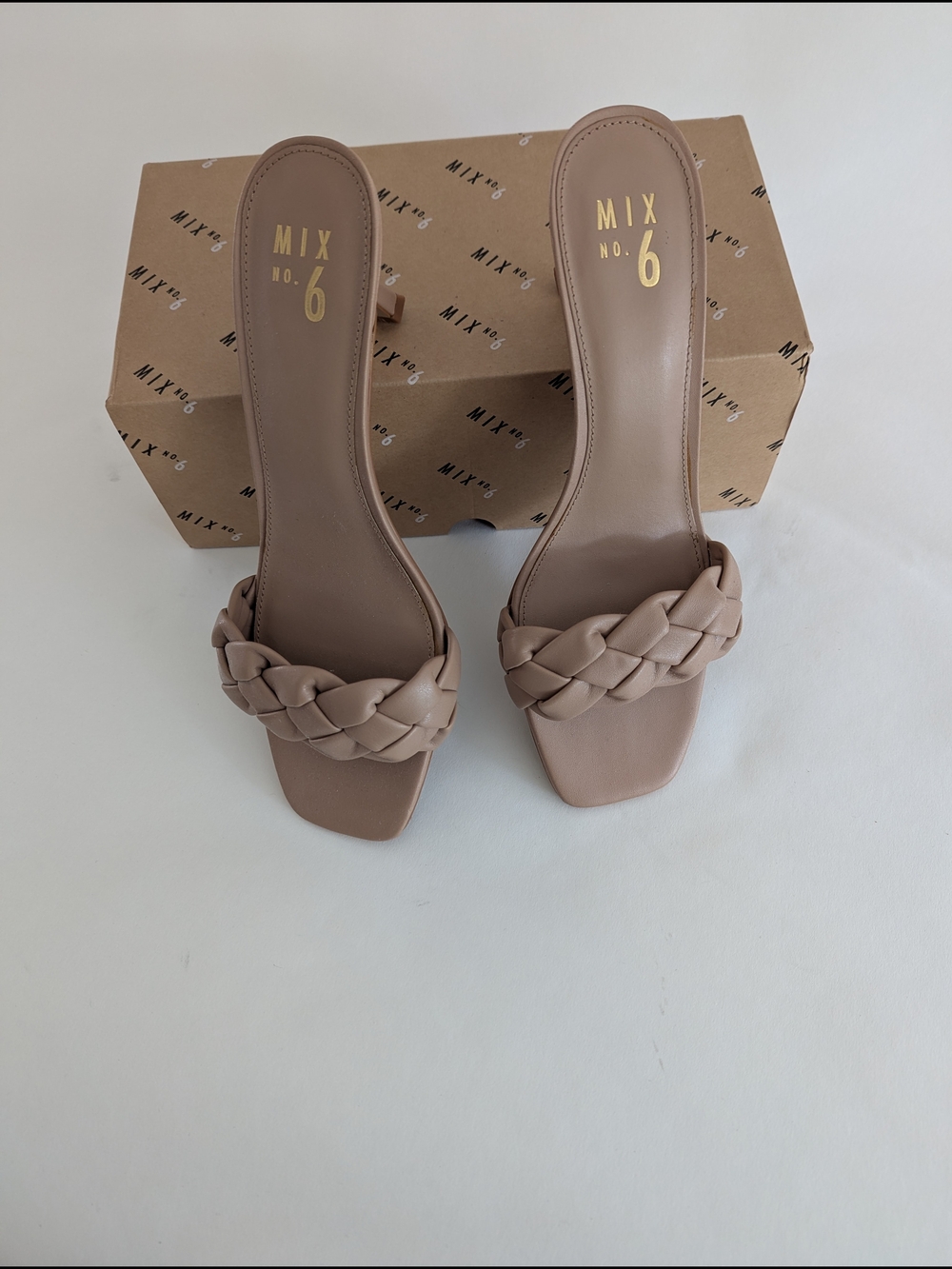 Mix No. 6 Braided Slide Mules in Nude